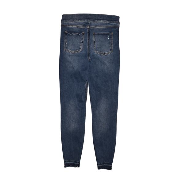 SPANX $128 Distressed Stretch Denim Skinny Jeans Jeggings Released Hem‎ Medium - Picture 2 of 3